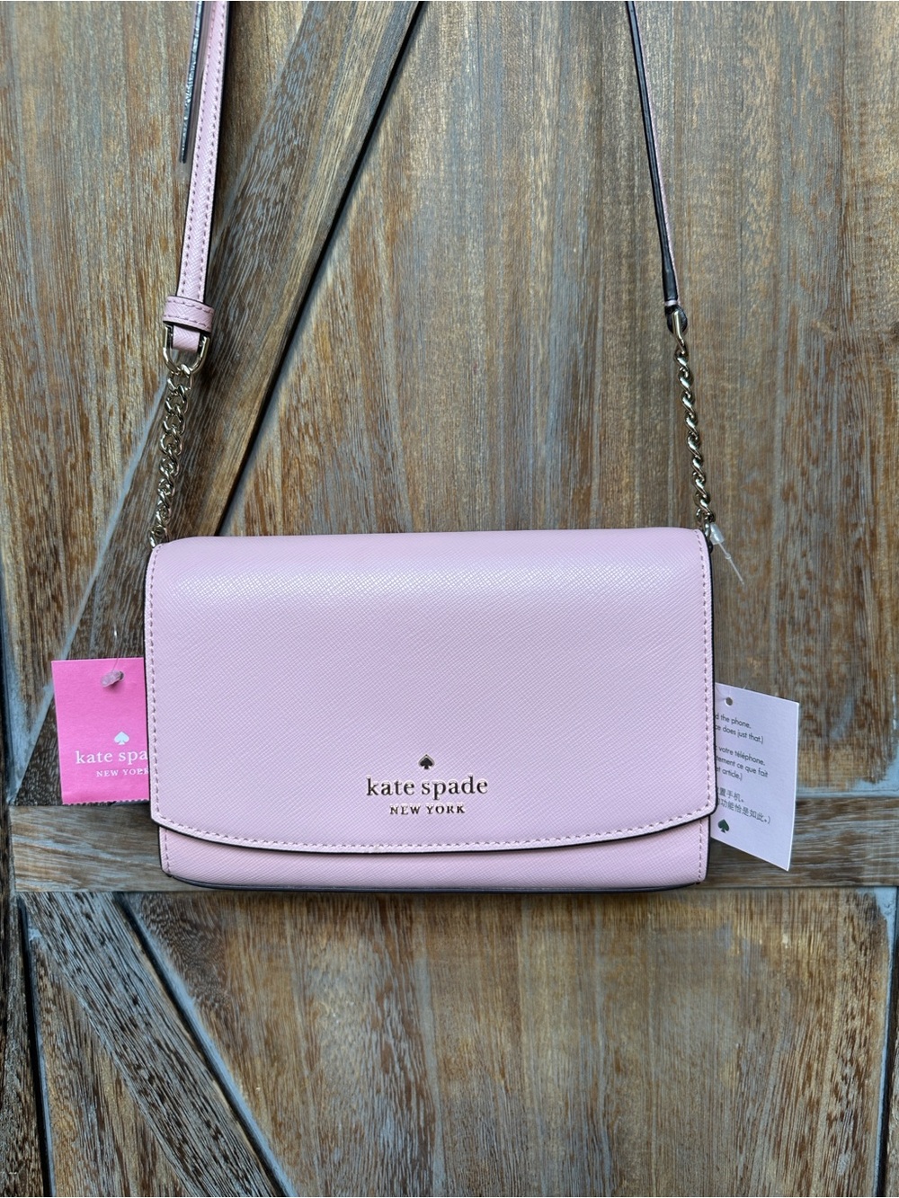 Kate Spade Staci Small Flap Crossbody Bag in Light Crepe Pink (Hold the Phone)